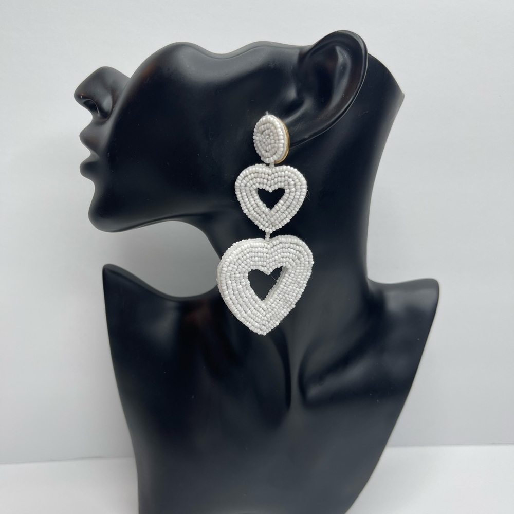 Beaded Heart Earrings